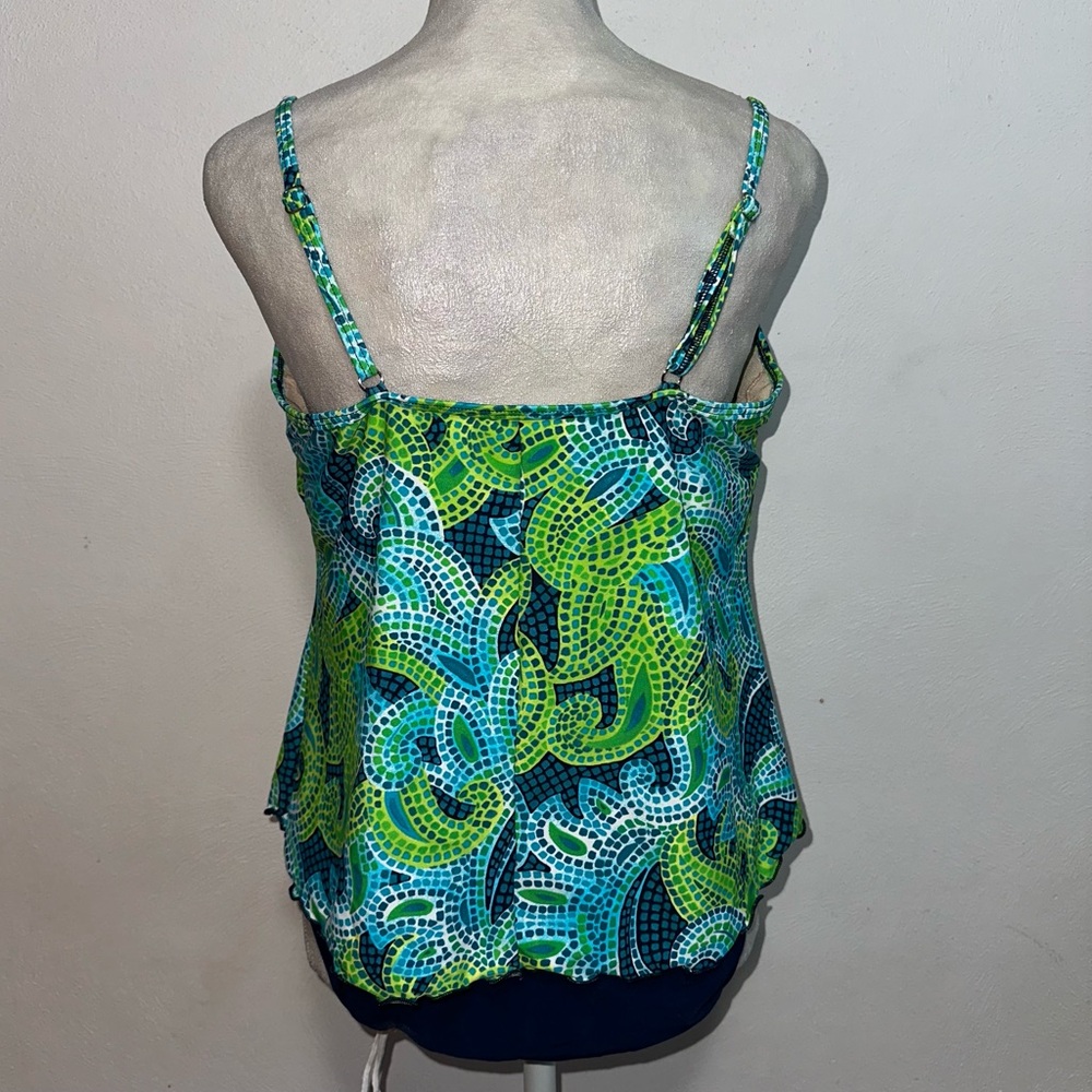 Vintage Cool tone Mosaic Print 2pc SwimSuit - Picture 3 of 7
